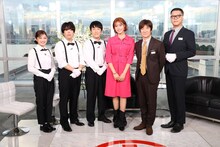 「チャンハウス」内の企画「内村百貨店」に出演する（左から）井上咲楽、宮下草薙、王林、内村光良、シソンヌ長谷川。(c)フジテレビ