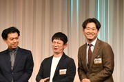 「M-1グランプリ2023」決勝進出者会見の様子。