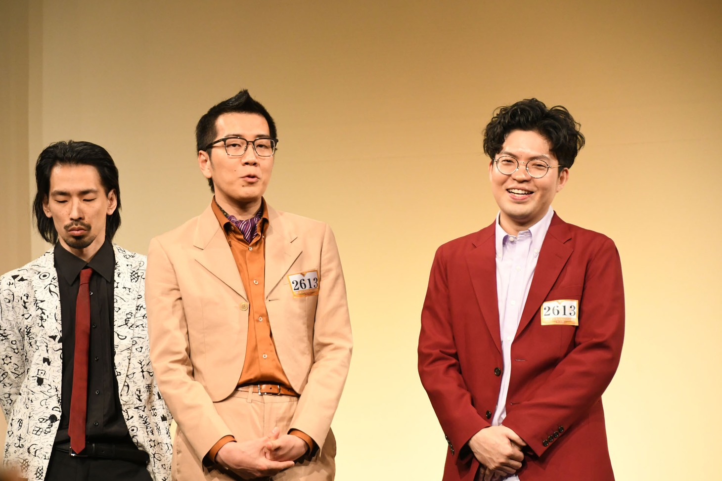 「M-1グランプリ2023」決勝進出者会見の様子。