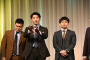 「M-1グランプリ2023」決勝進出者会見の様子。