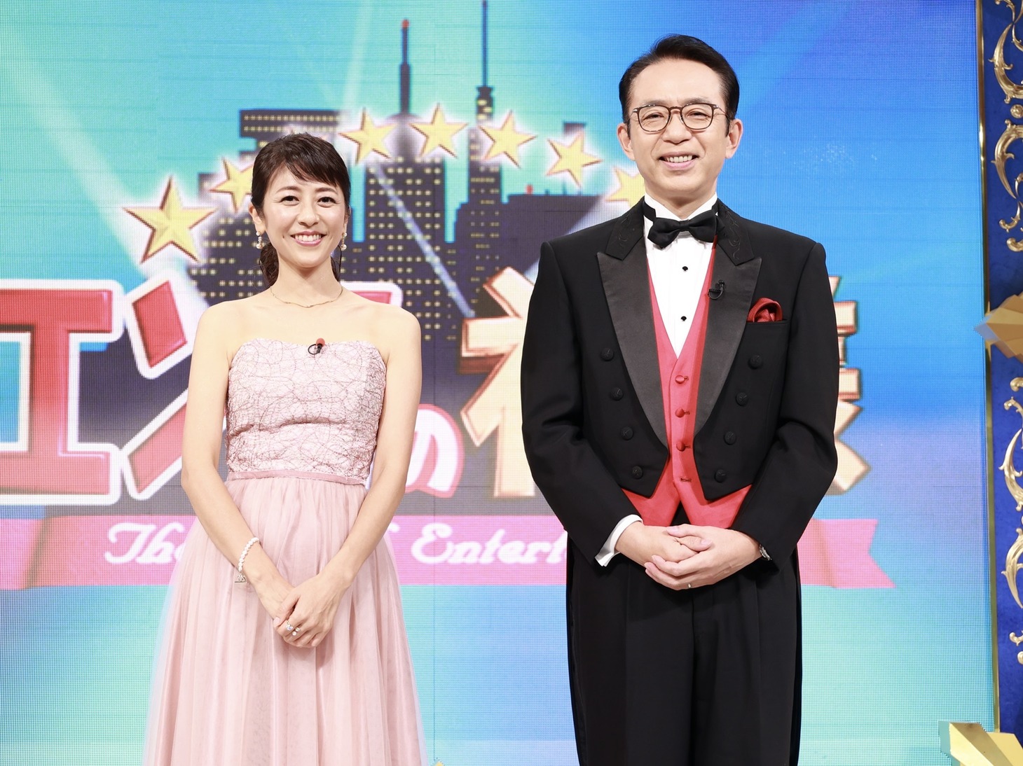 左から白石美帆、福澤朗。(c)日本テレビ