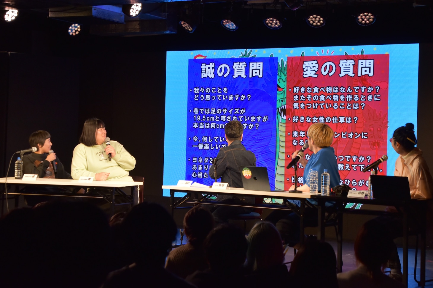 ヨネダ2000から井口への質問が紹介される場面。