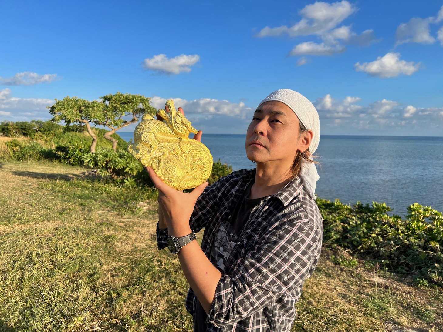 「ヒロシのぼっちキャンプ 2024 元日2時間スペシャル」で宮古島を訪れるヒロシ。(c)BS-TBS