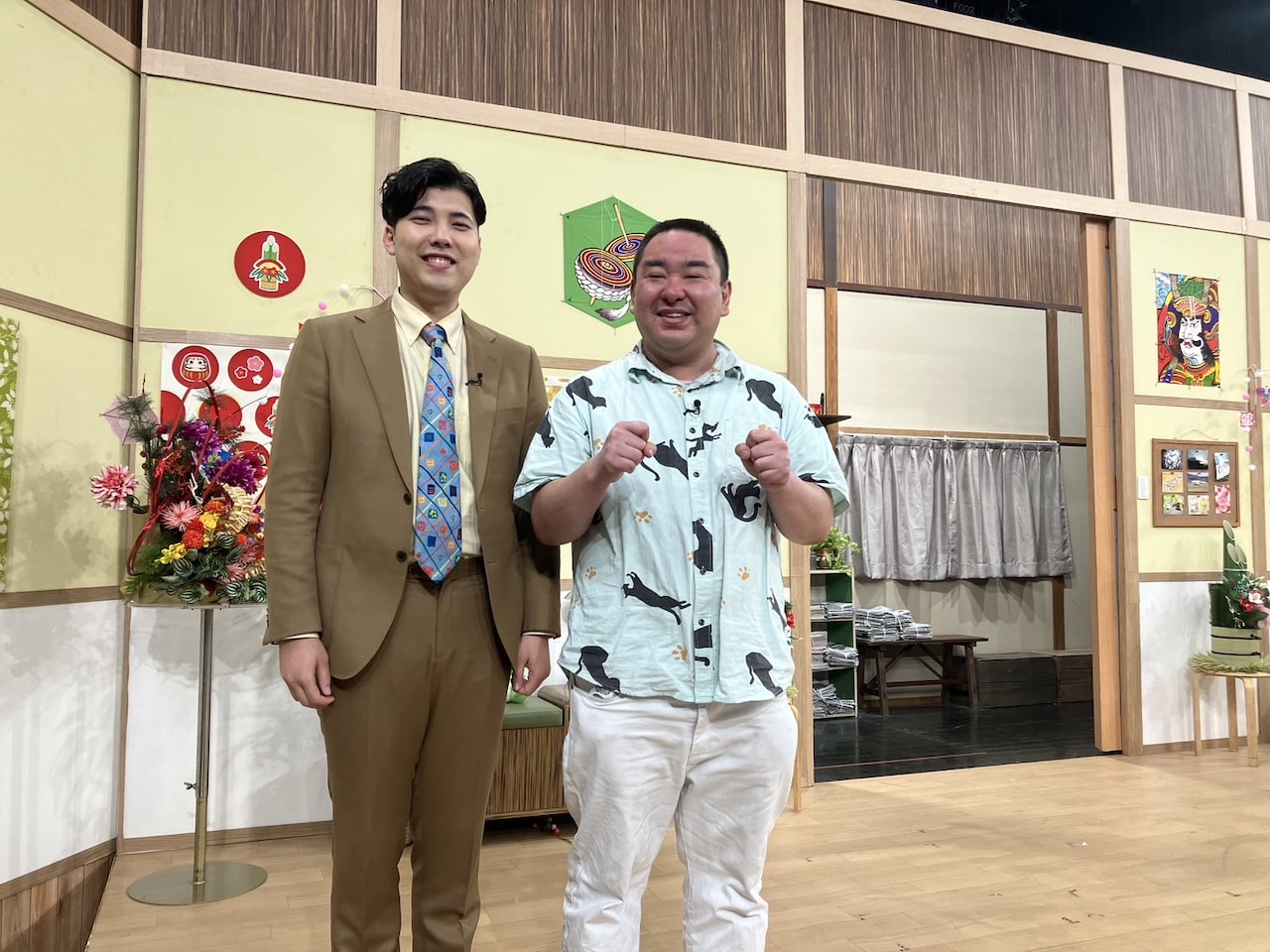 「ぐるナイおもしろ荘」で優勝した橘井と小池。左から橘井優輝、小池将也。