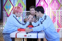 芸人スポーツテストのワンシーン。(c)テレビ朝日