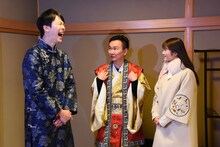 左からかまいたち、渋谷凪咲。(c)関西テレビ