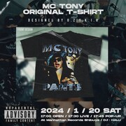 ポップアップで販売されるMC TONYのTシャツ(ステッカー付)は6600円。