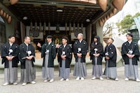 漫才ブーム10年間ツアー発表記者会見の様子。