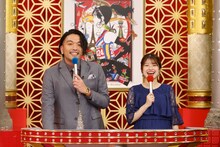 左から見取り図・盛山、舘山聖奈アナウンサー。(c)関西テレビ