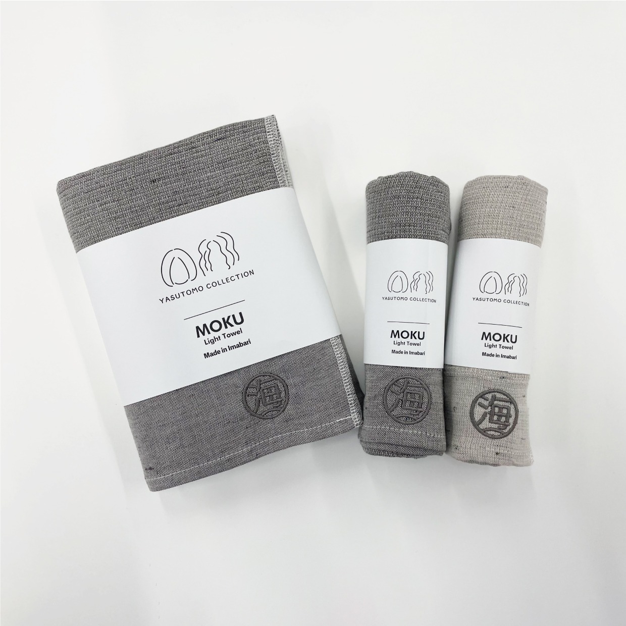 「YASUTOMO COLLECTION online shop」で販売される「MOKUタオル」。
