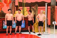 左から生ファラオ東、スナフキンズ・松永ボディ、ツートライブ周平魂、盆と正月ほしあられ。(c)関西テレビ