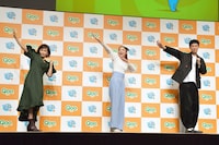 （左から）安倍なつみ、石川梨華、小籔千豊。