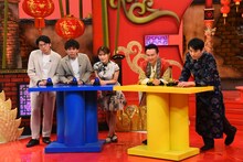 左からさや香、渋谷凪咲、かまいたち。(c)関西テレビ