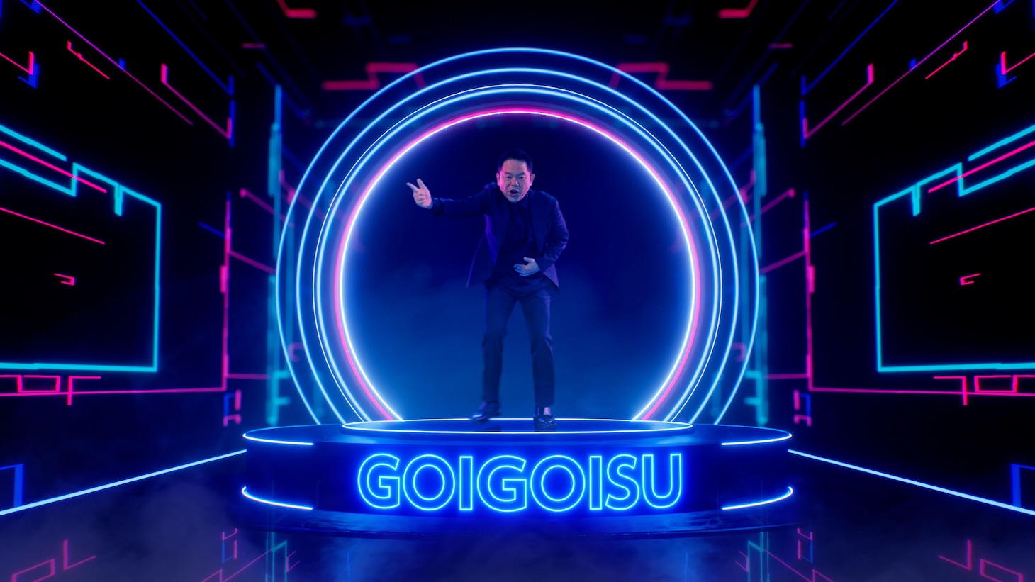 ダイアンが出演するテレビCM「Axell AI ゴイゴイスー」のワンシーン。