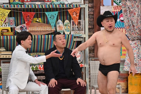 左から、野田ちゃん、バイきんぐ西村、ハリウッドザコシショウ。(c)フジテレビ