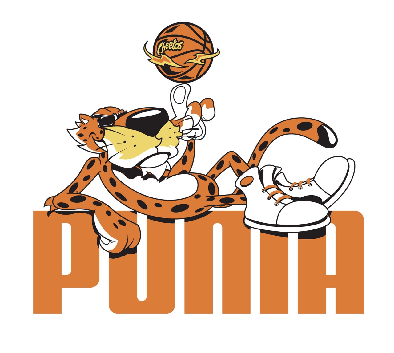 PUMA Cheetos チートスコラボ限定シューズ プーマ プーマから人気菓子「チートス」風シューズ、鮮やかオレンジ