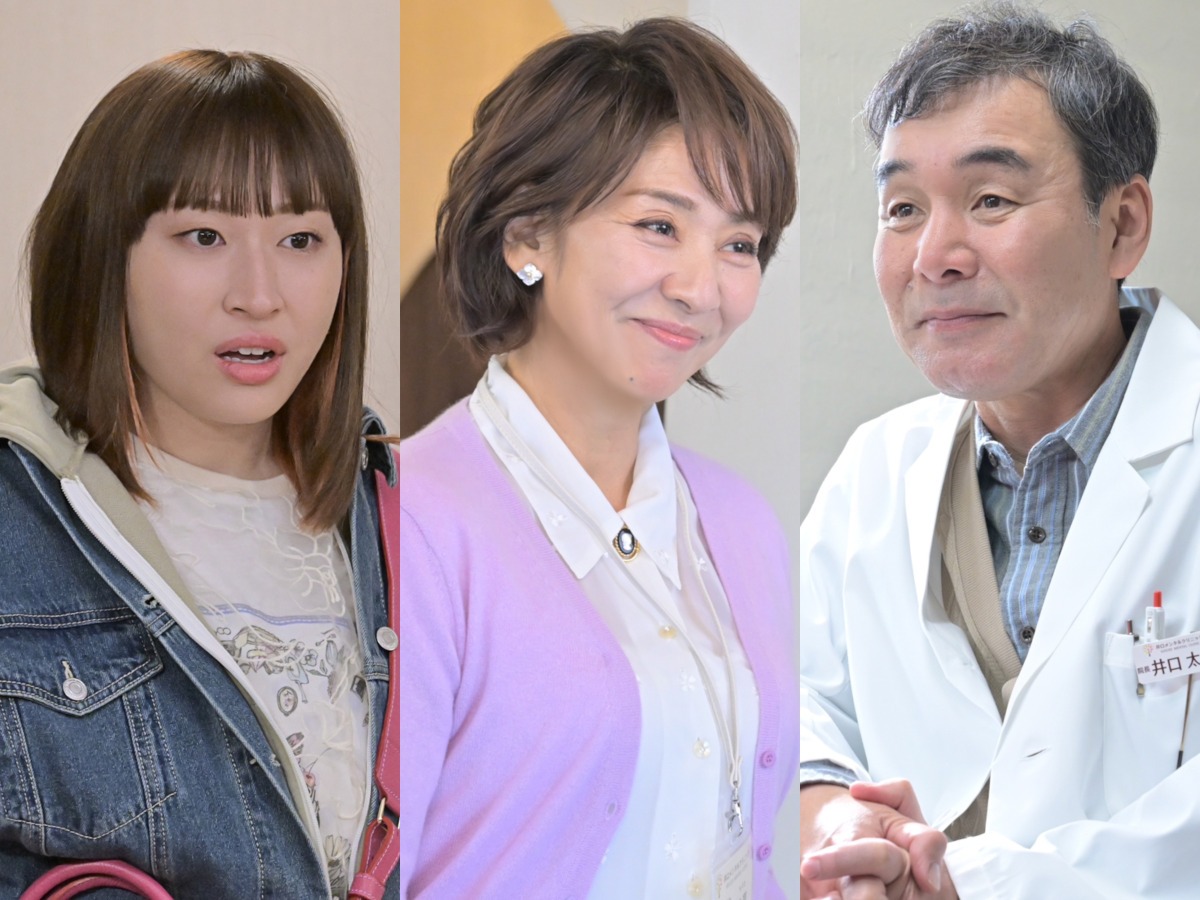 「誰が私と恋をした？」に出演する（左から）丸山礼、片平なぎさ、ダチョウ倶楽部・肥後。(c)TBS