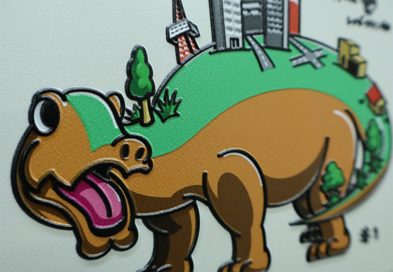 謎生物と名言 俺は強い アート 芸術 キャラクター 絵 未確認生物図鑑」のMetal Canvas Art。 - サバンナ八木の発想