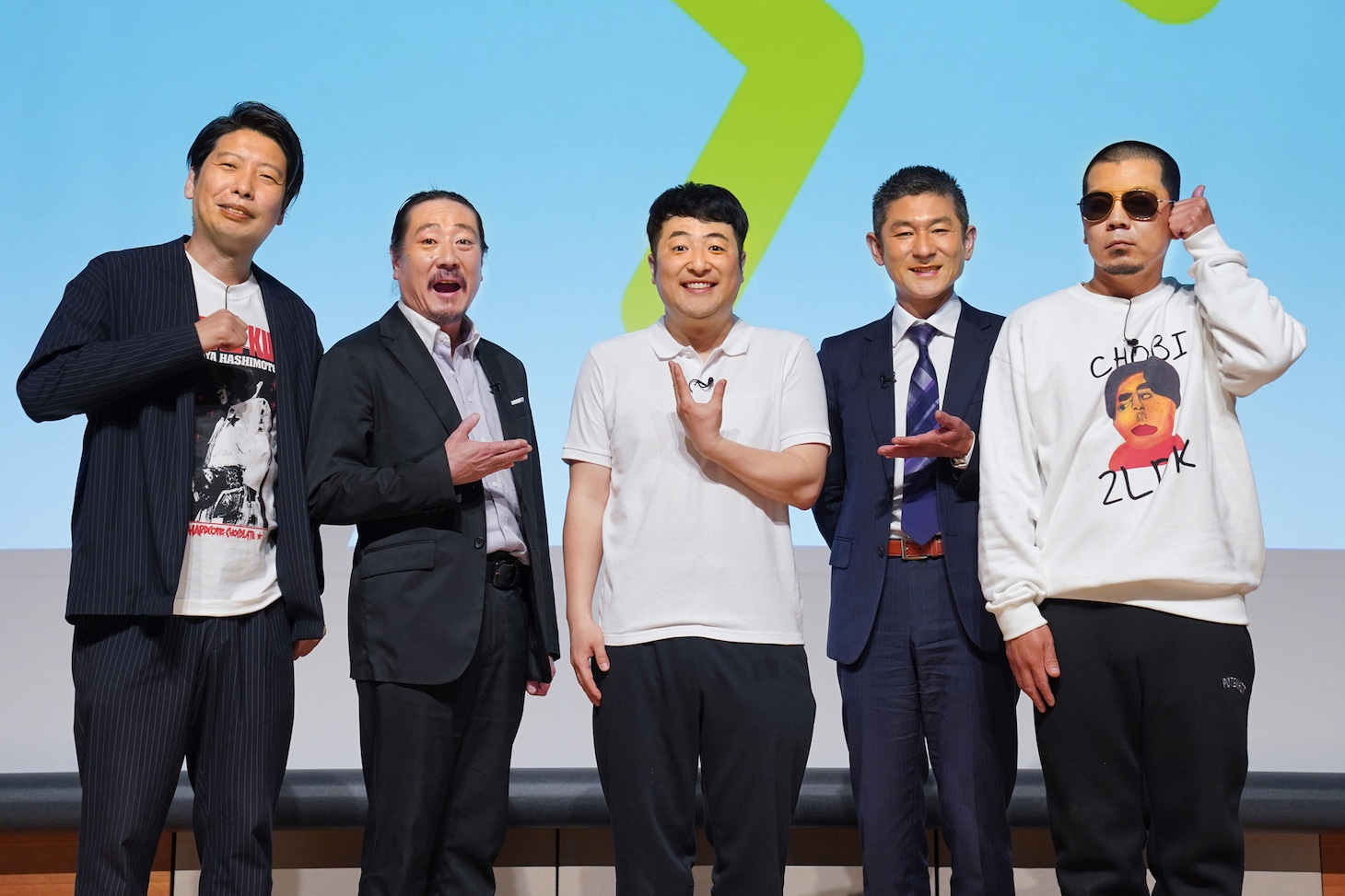 左から藤崎マーケット・トキ、笑い飯・西田、和牛・水田、笑い飯・哲夫、天竺鼠・川原。(c)読売テレビ
