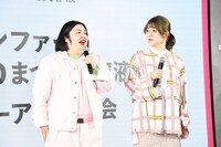 「えー、一生懸命がんばりますのでよろしくお願いいたします！」と貫禄たっぷりに挨拶する紅しょうが・熊元プロレス（左）。