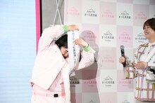 タスキがどうしても逆向きになってしまう紅しょうが・熊元プロレス。