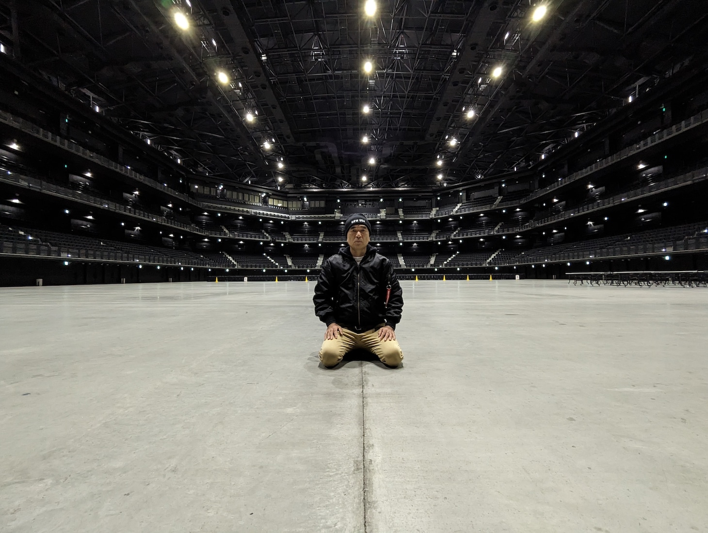 「エガフェス2024」開催を発表した江頭2:50。写真は会場の、ぴあアリーナMMにて。