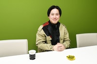 インタビューに応じるお抹茶。