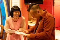 左から阿佐ヶ谷姉妹・江里子、バイきんぐ西村。(c)日本テレビ