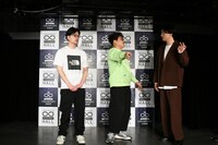 悪意ある見出しを作り出そうと誘導尋問する相席スタート山添（右）。