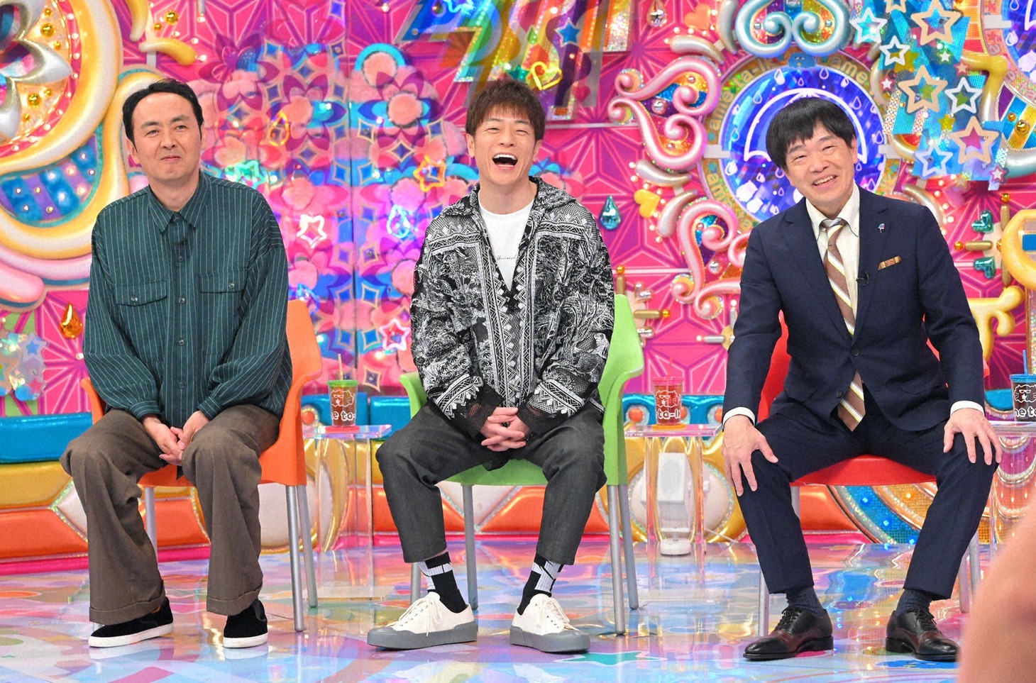 左から、アンガールズ田中、陣内智則、蛍原徹。(c)テレビ朝日
