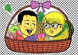 2024年5月～2025年4月まで使用した「今月のお笑い」ヘッダー画像（イラスト：清野とおる）