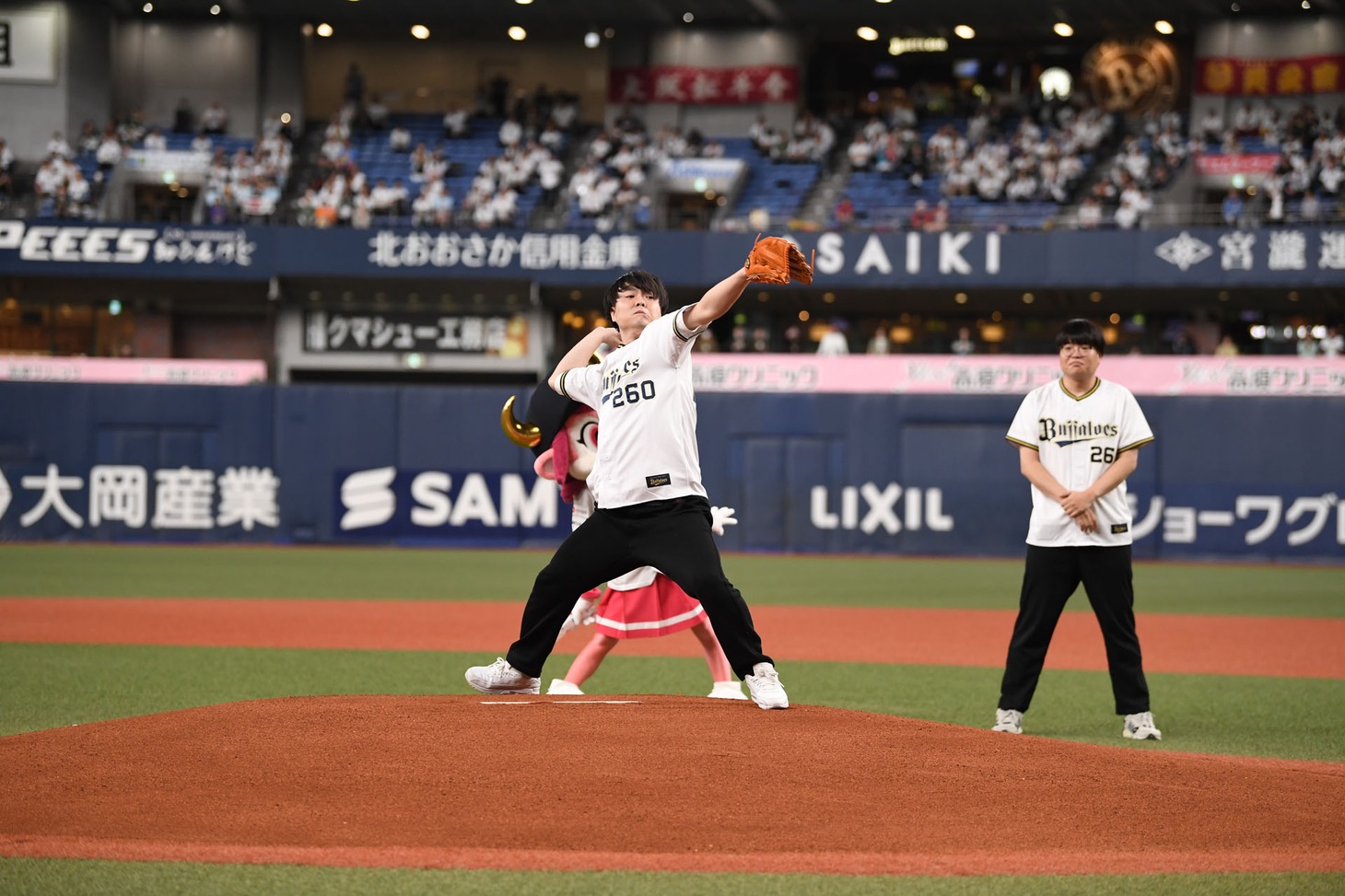 振りかぶるライス田所。（写真提供：BS松竹東急）