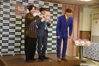 左からトンツカタンお抹茶、寺田寛明、サツマカワRPG。