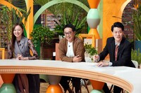 左から梅澤美波、おぎやはぎ矢作、霜降り明星・粗品。