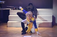 大竹まことを倒した溜口。