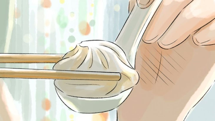 2010年に放送されたCM「ごはんの幸福・小籠包」編のイラスト。