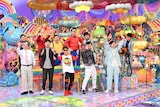 「アメトーークCLUB」に「前説芸人」として出演する(前列左から)レギュラー、バイク川崎バイク、スカチャン、(後列左から)サンタモニカ、そいそ~す、Now on sale。(c)テレビ朝日