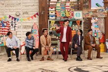 「お笑い向上委員会」に出演する（左から）さや香、ヤーレンズ、令和ロマン。(c)フジテレビ