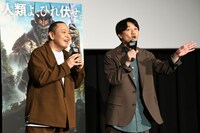 「猿の惑星／キングダム」に日本版声優として参加していることを再度説明するサルゴリラ。