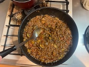 混ぜて、煮込む。