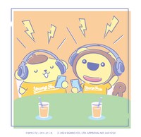 らじおんチャンとポムポムプリンが共演したイラスト。