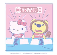 らじおんチャンとハローキティが共演したイラスト。