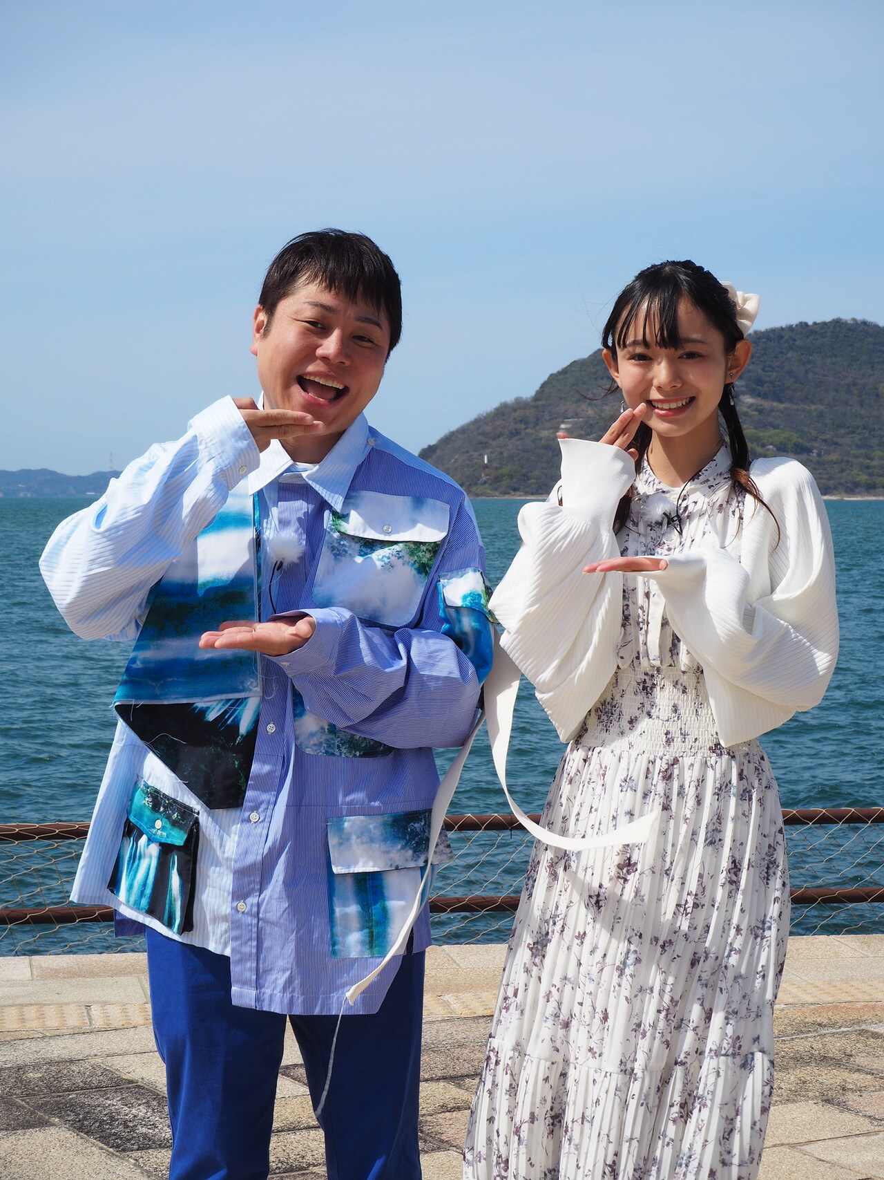 左から、NON STYLE井上、湯淺凜子。(c)RSK