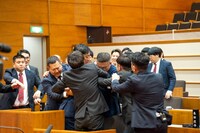 乱闘を繰り広げる日本大ボケ党と国民ツッコミ党。(c)日本テレビ