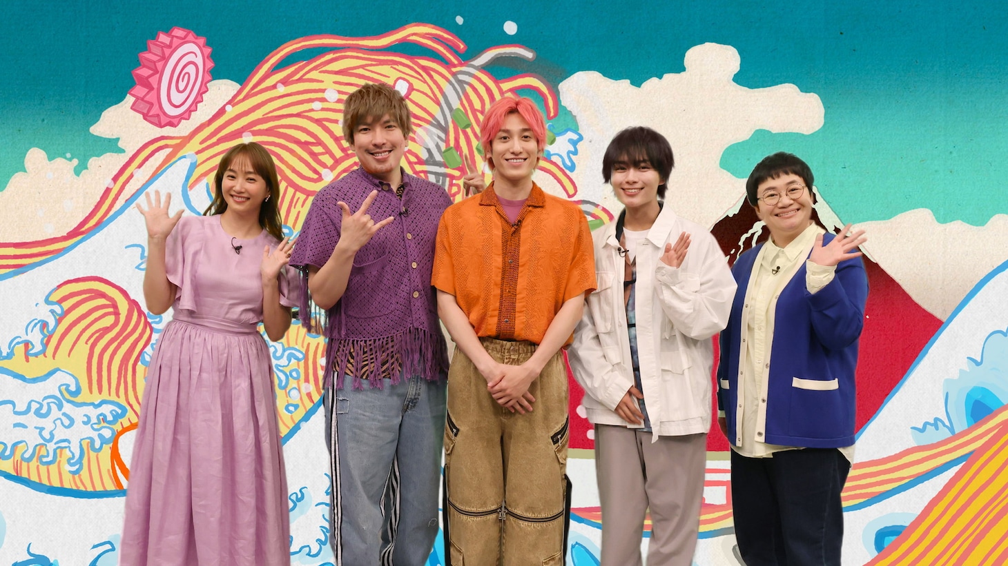 左から藤本美貴、EXIT、大西流星、ハリセンボン春菜。(c)関西テレビ