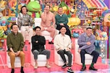 「歯を矯正してる芸人」の(前列左から)アンガールズ田中、おぎやはぎ矢作、千鳥ノブ、野性爆弾くっきー!、(後列左から)エレキコミックやつい、とにかく明るい安村、ザ・マミィ酒井。(c)テレビ朝日