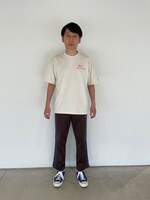 「絶対がんばります！Tシャツ（ライトベージュ）」の着用イメージ。