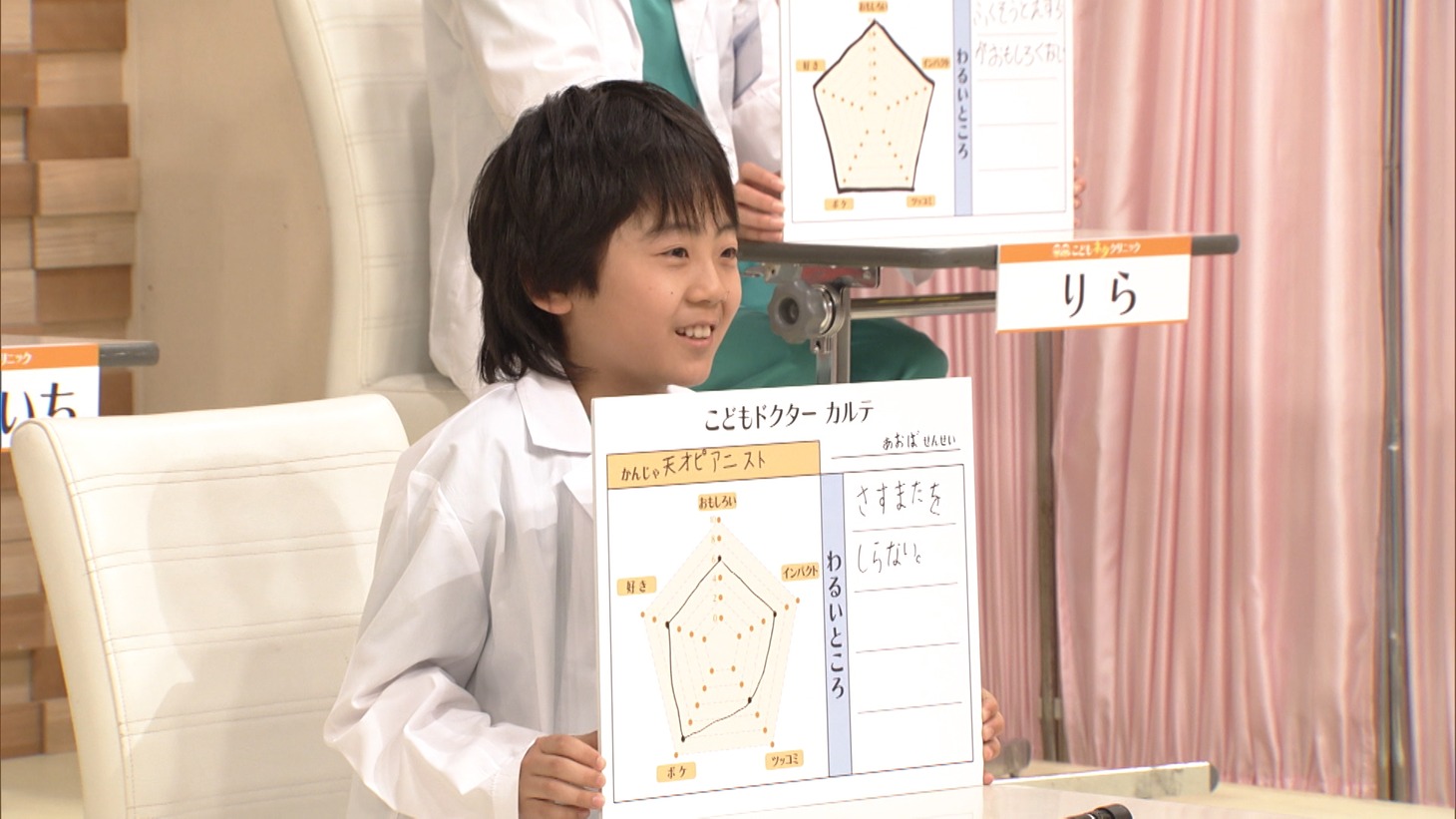 天才ピアニストに対するこどもドクターの診察。