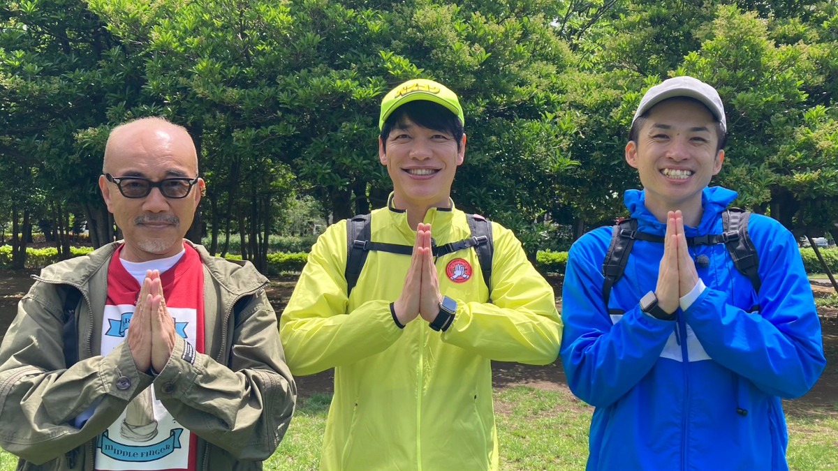「ベスコングルメ」に出演する（左から）竹中直人、麒麟・川島、アインシュタイン河井。(c)TBS