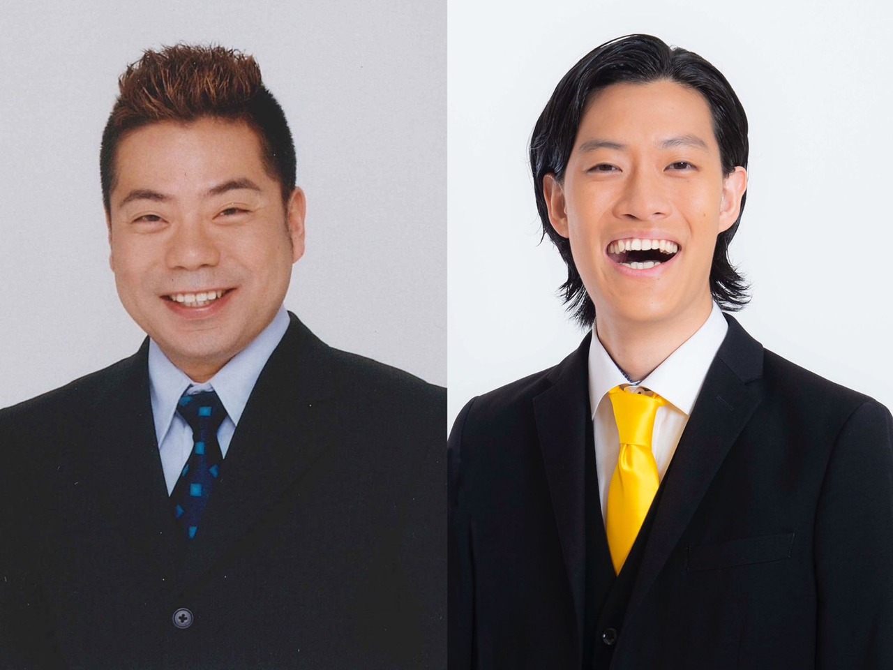出川哲朗（左）と霜降り明星・粗品（右）。